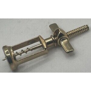 Vintage Franmara Italy Gold Tone Brass Corkscrew Wine Opener 5 star Wait Staff